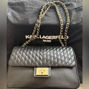 Karl Lagerfeld Paris Agyness Quilted Leather Shoulder Bag